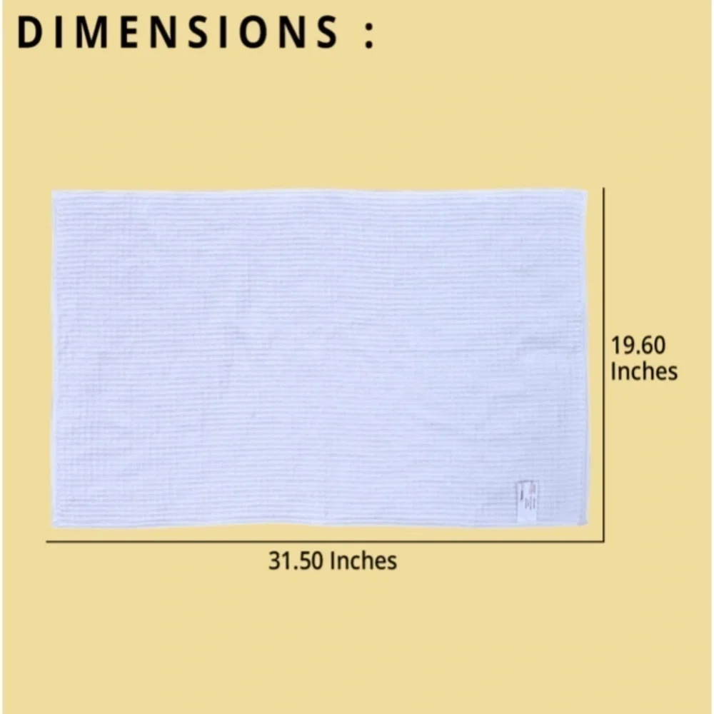 HOMESMART Off White Chenille Bathmat (100% Microfiber)